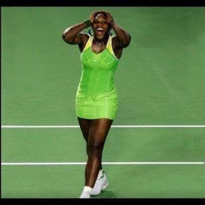 Nike neon green and yellow tennis dress